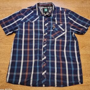 NEW-no tag Hippytree Nomad Division Surf & Stone Blue Plaid Men's Shirt, Size L